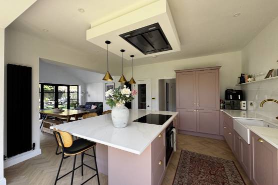 3528W 3 tv drama location house in West Yorkshire modern pink kitchen with kitchen island.jpg