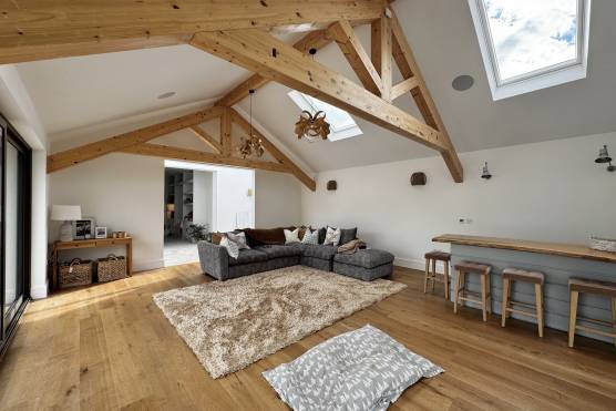 3527N 12 photo shoot location house in North Yorkshire modern living room with exposed beams