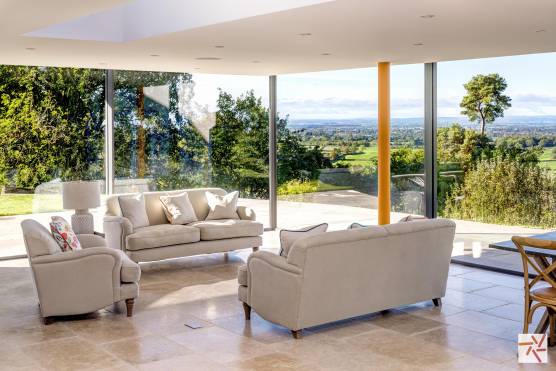 3172N filming shoot location in north yorkshire open plan kitchen family space with view
