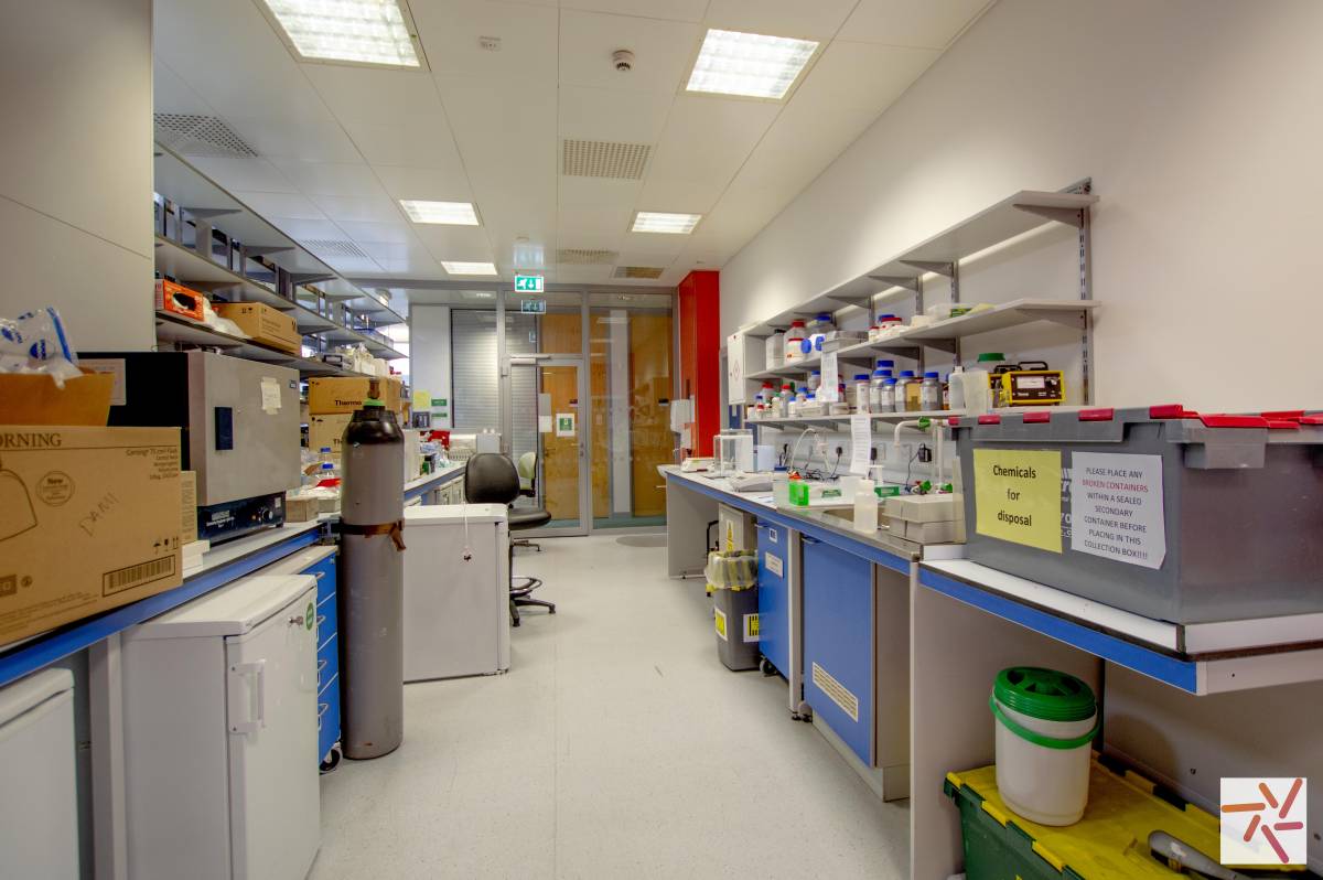 Science laboratory location in Manchester available for photography and